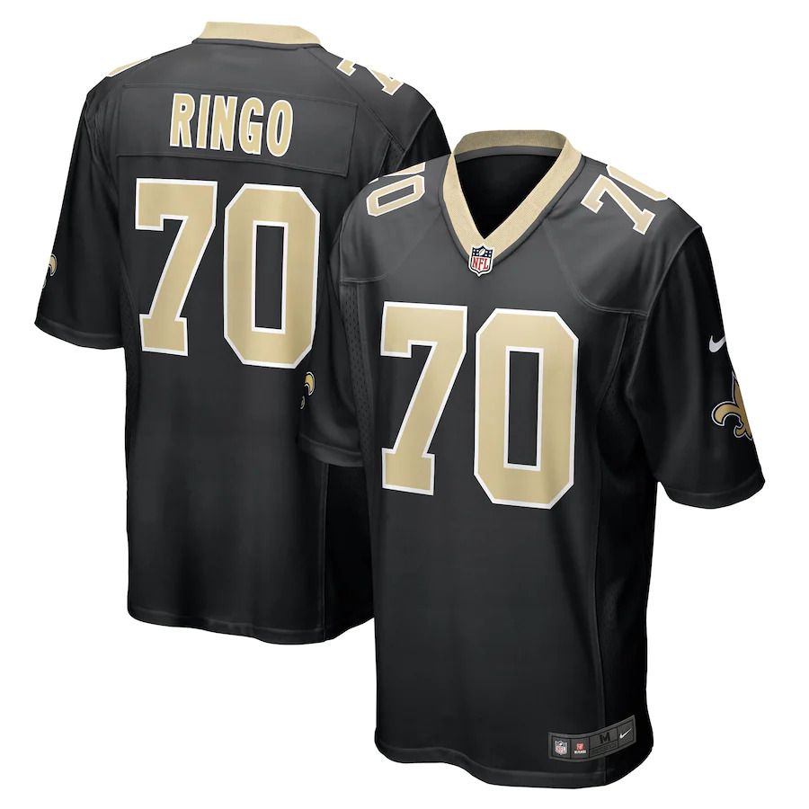 Men New Orleans Saints #70 Christian Ringo Nike Black Game NFL Jersey